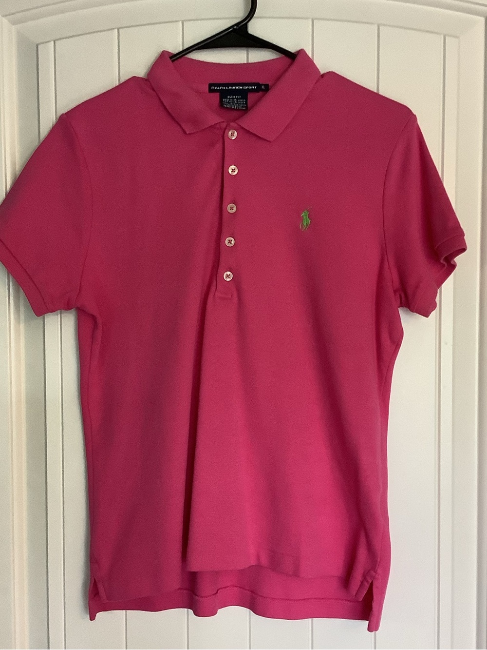 Ralph Lauren Sport Pink Polo with Green Pony - Size XL